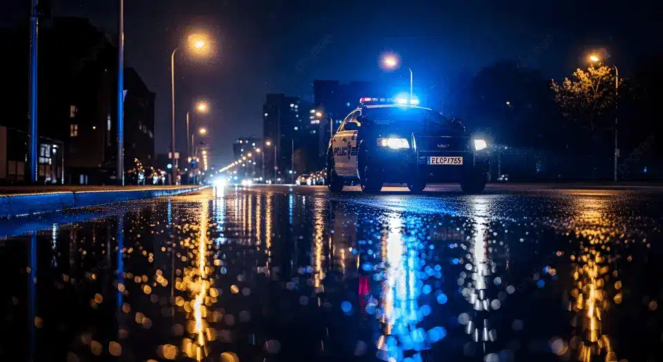 https://png.pngtree.com/thumb_back/fw800/background/20251117/pngtree-police-car-with-flashing-lights-on-a-wet-city-street-at-image_20374979.webp